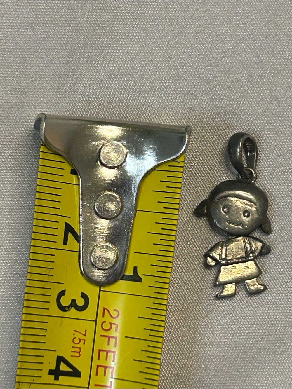 Silver Girl Charm Pendant - Cute Kids Accessory